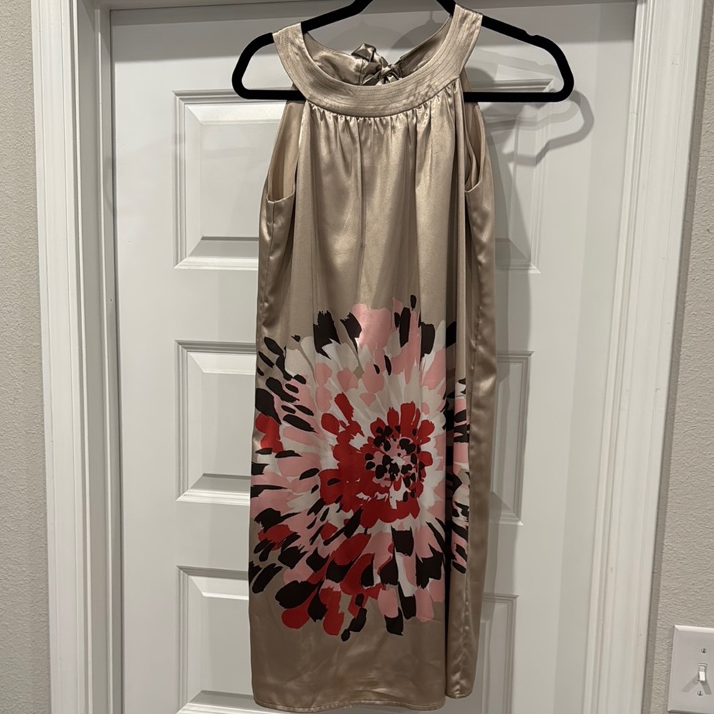 Ann Taylor Cream Sheath Dress Sleeveless Cocktail